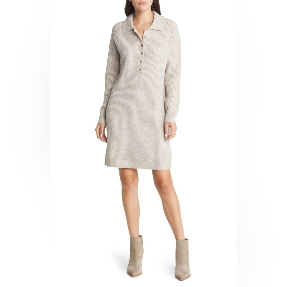 TREASURE and bond polo long sleeve sweater dress